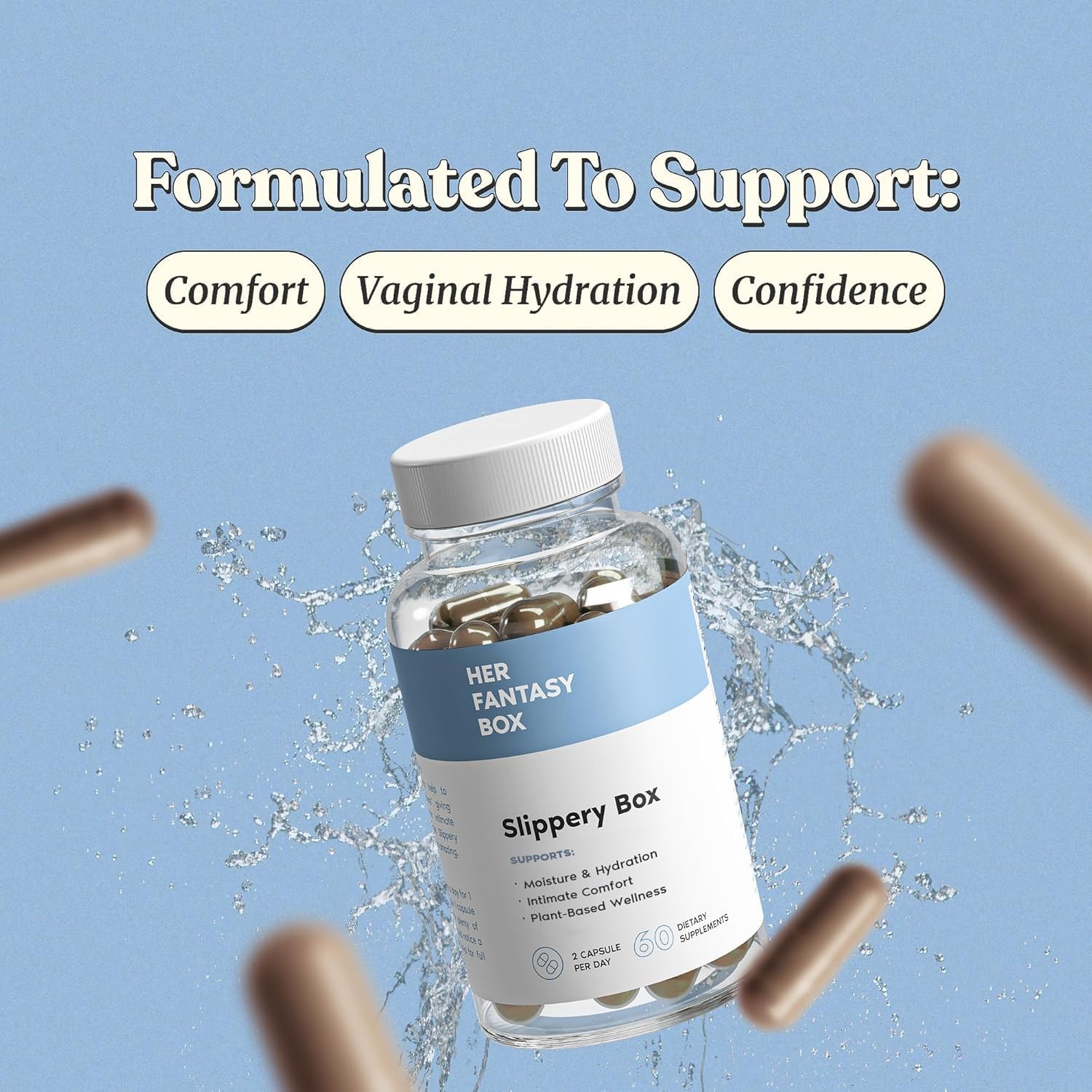 | Slippery Box | Fast-Acting Slippery Elm Capsules for Feminine Wellness & In…