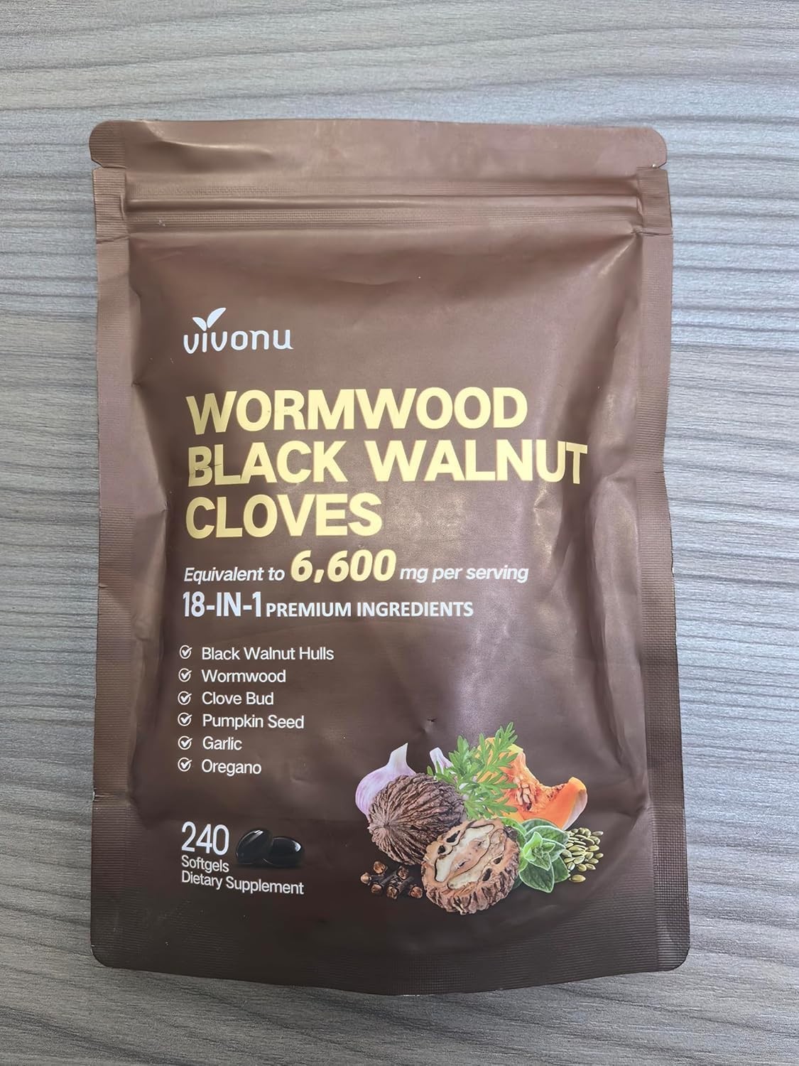 240 Softgels of 18-in-1 Black Walnut & Wormwood Cleanse – 80 Day Digestive Detox
