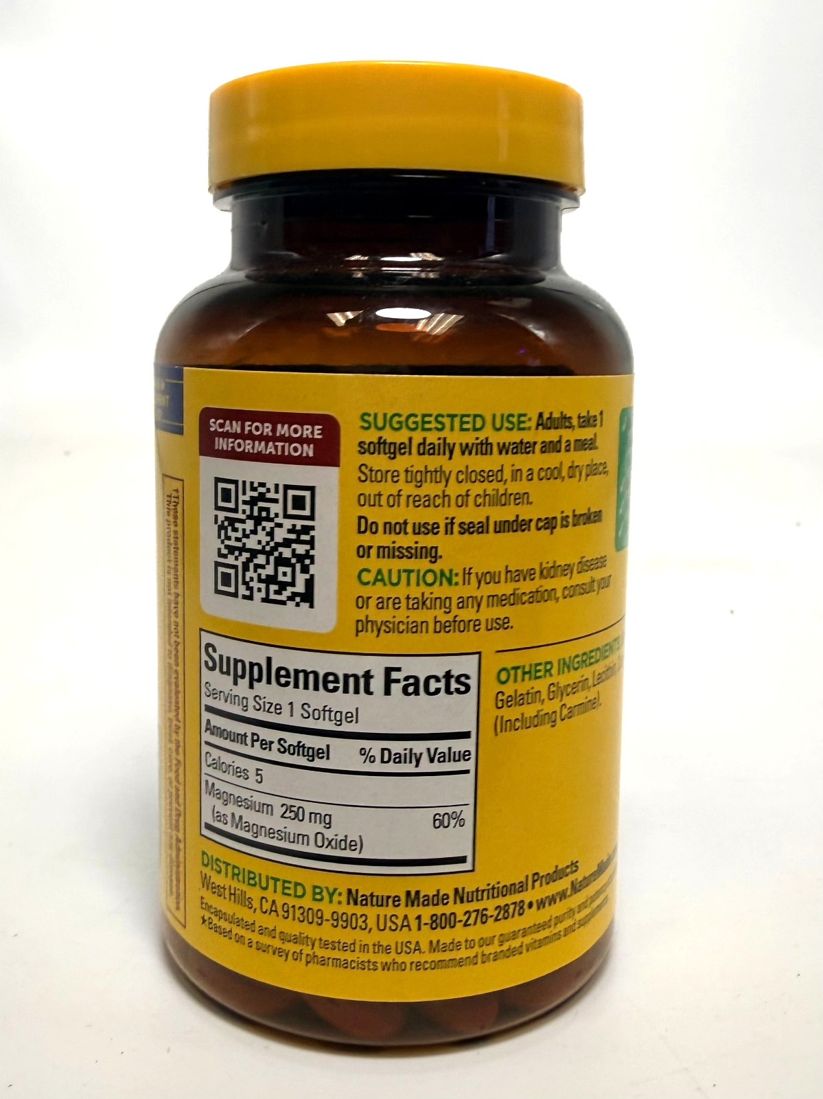 Nature Made Magnesium Support for Muscle 250mg – 90 Softgels *EXP 02/2027*