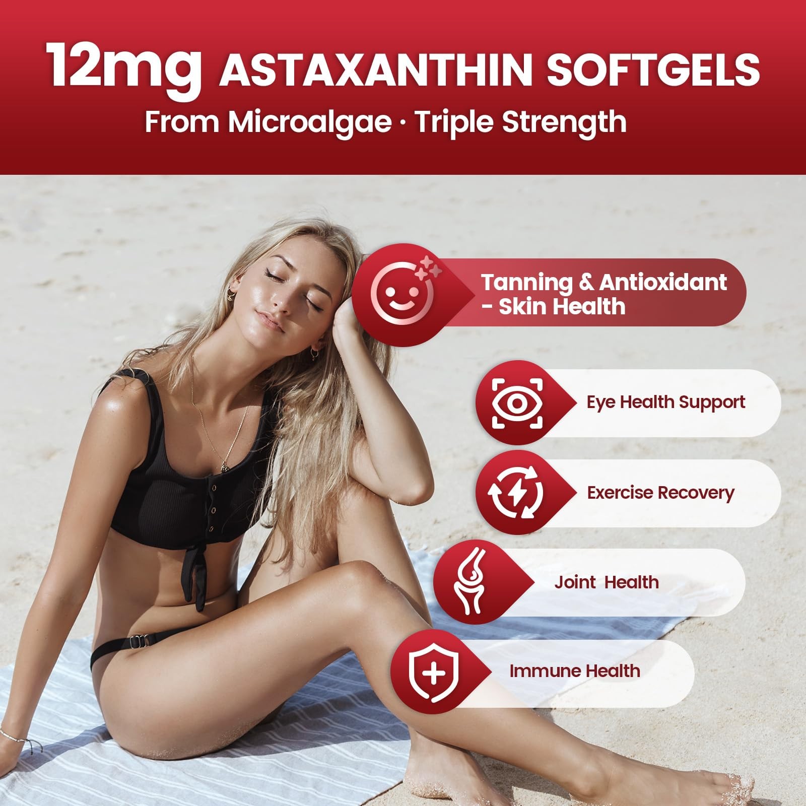 10 in 1 Astaxanthin 12mg 240 Count (Pack of 1), | 1 Bag | 240 Softgels