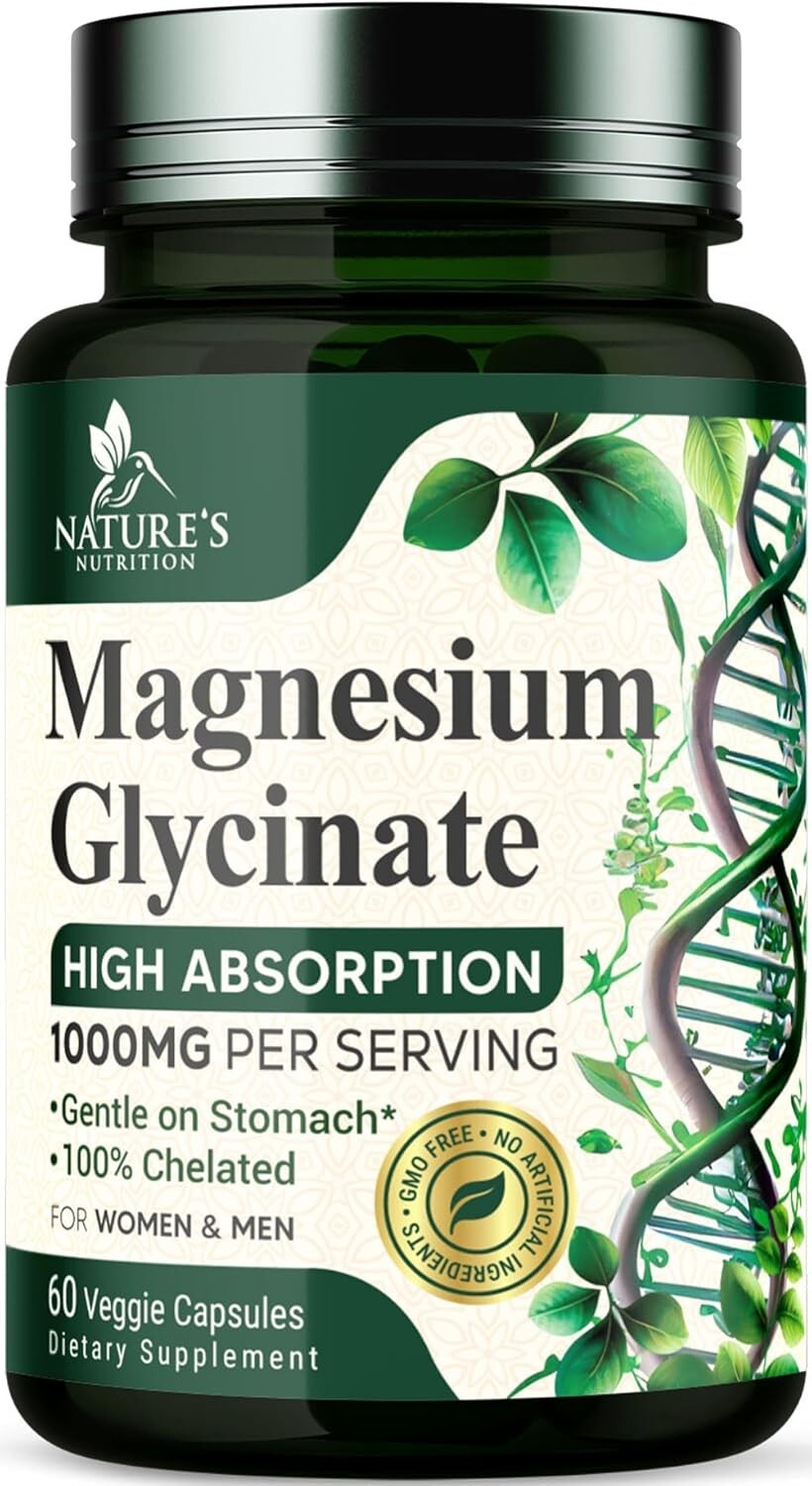 Magnesium Glycinate Supplement 1000mg – Heart, Nerves, Bone and Muscles Support