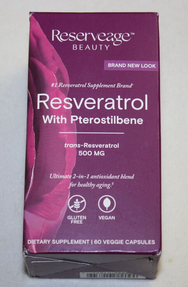 Reserveage Resveratrol 500mg Cardiovascular & Cellular Health 60 Caps NEW