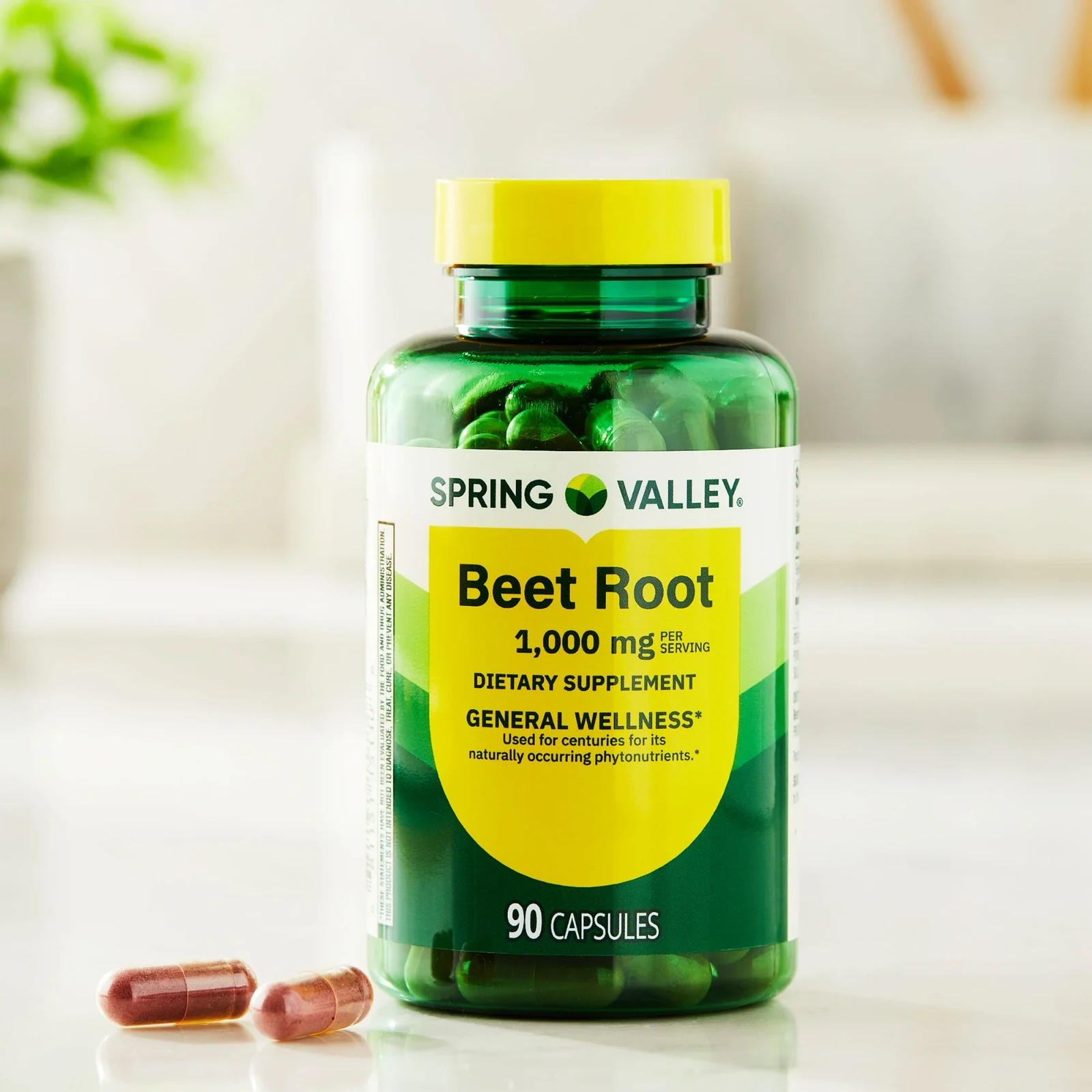 Spring Valley Beet Root Blood Health Dietary Supplement, 1000 Mg, 90 Count