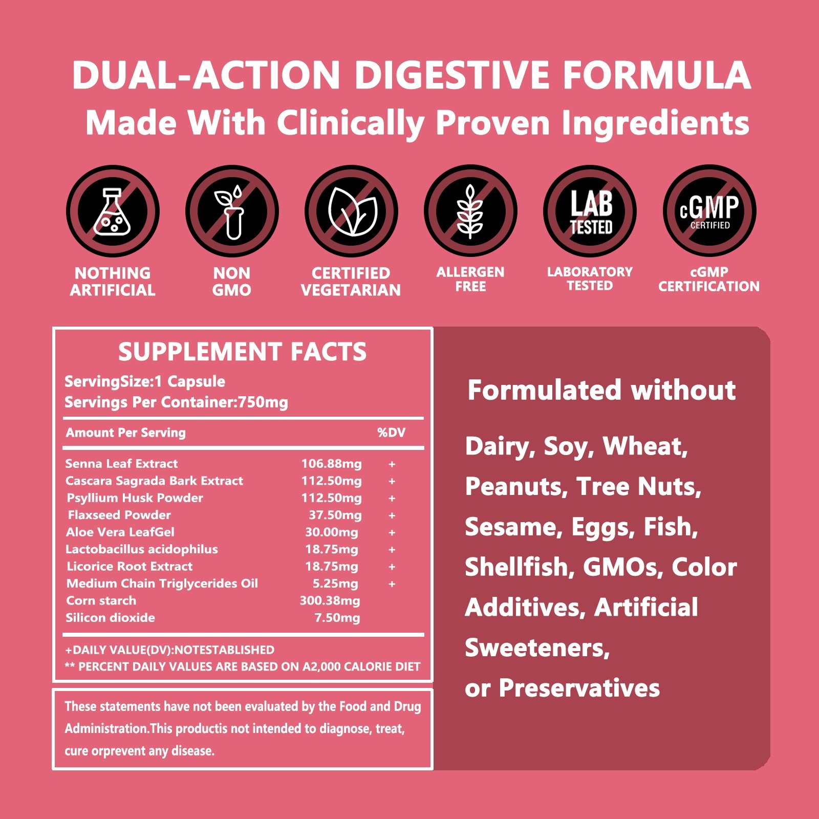 Probiotics and Enzymes for Gut Health Immune Support Gluten Free Non-GMO