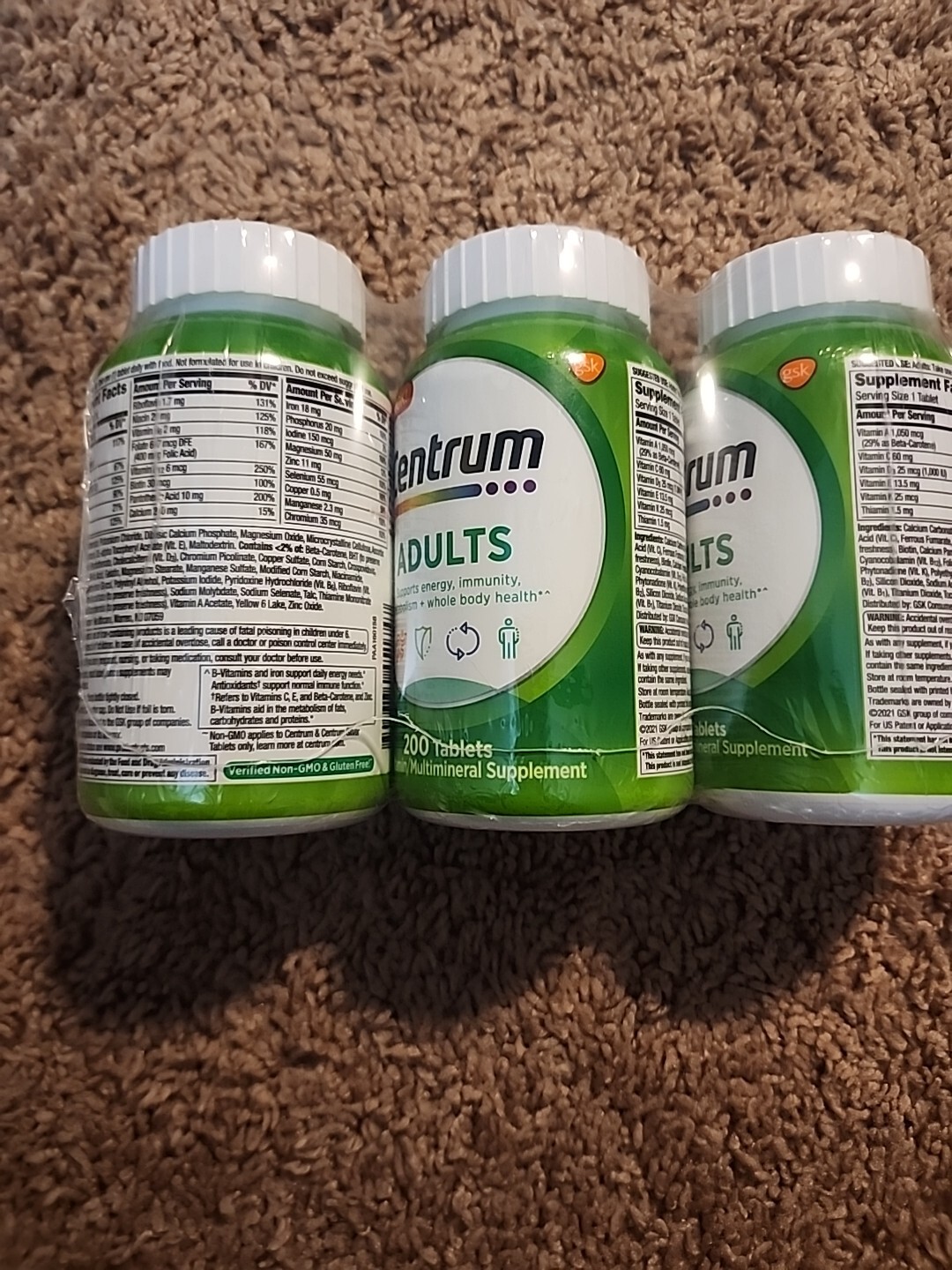 Lot Of 3 Centrum Adults -Multivitamin & Multimineral Supplement – 01/2025