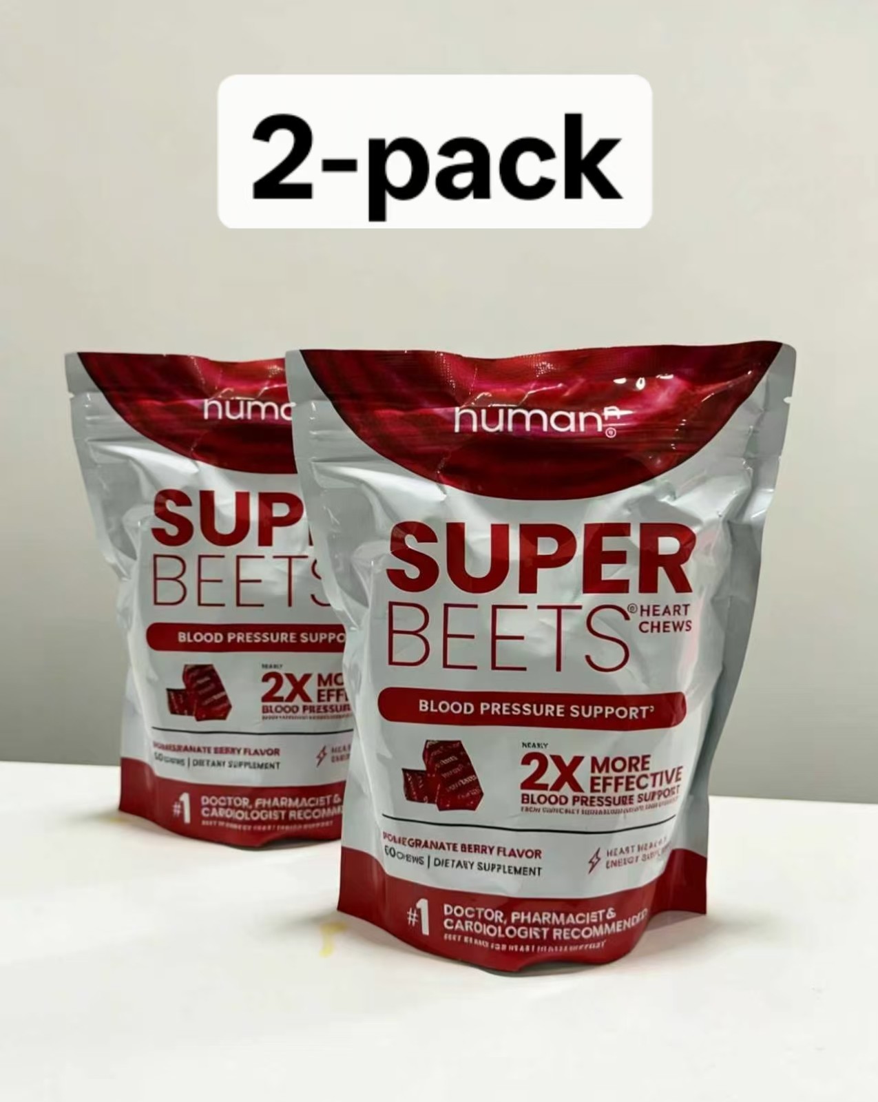 SuperBeets Heart Chews – 2-Pack, Beet, Grape, Antioxidant