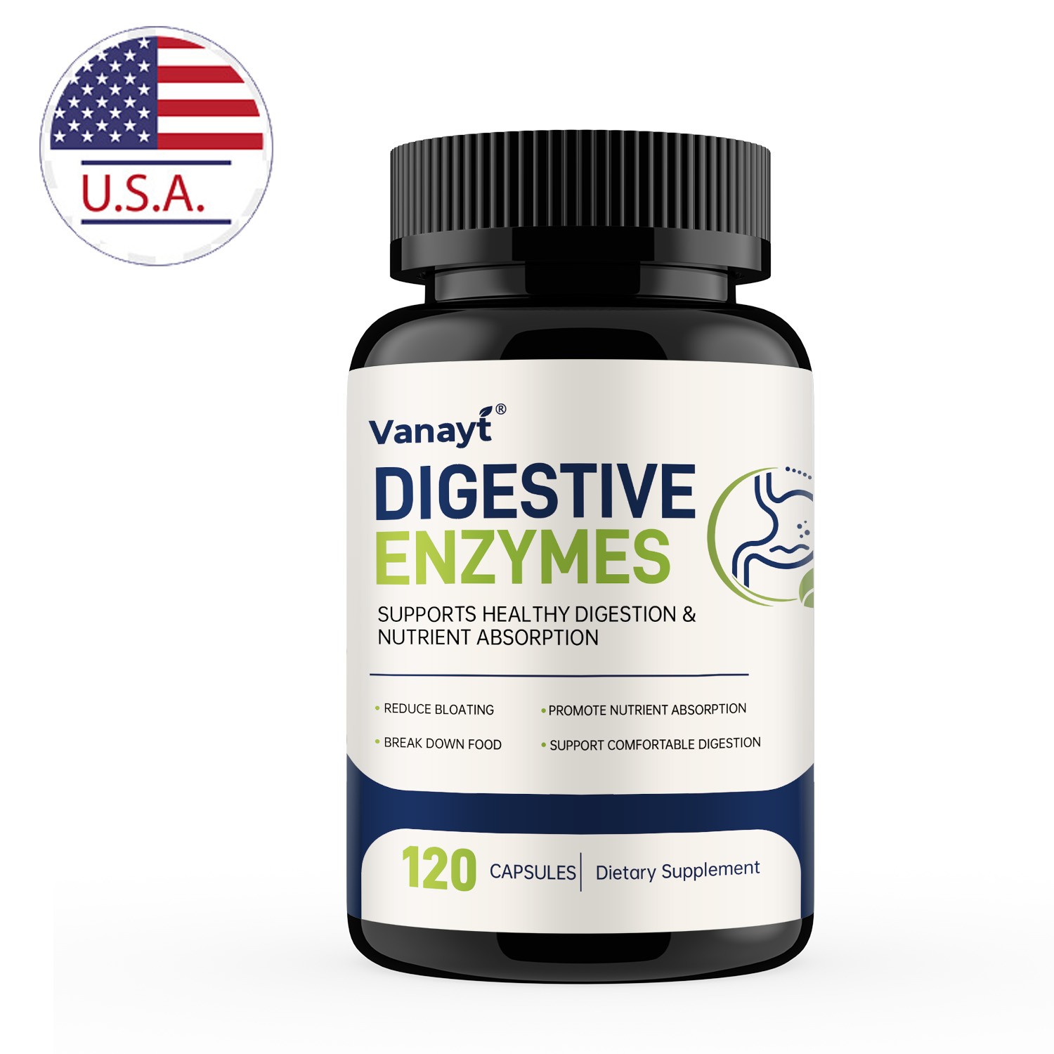 Digestive Enzymes Prebiotic&Probiotics Gas,Constipation&Bloating Relief