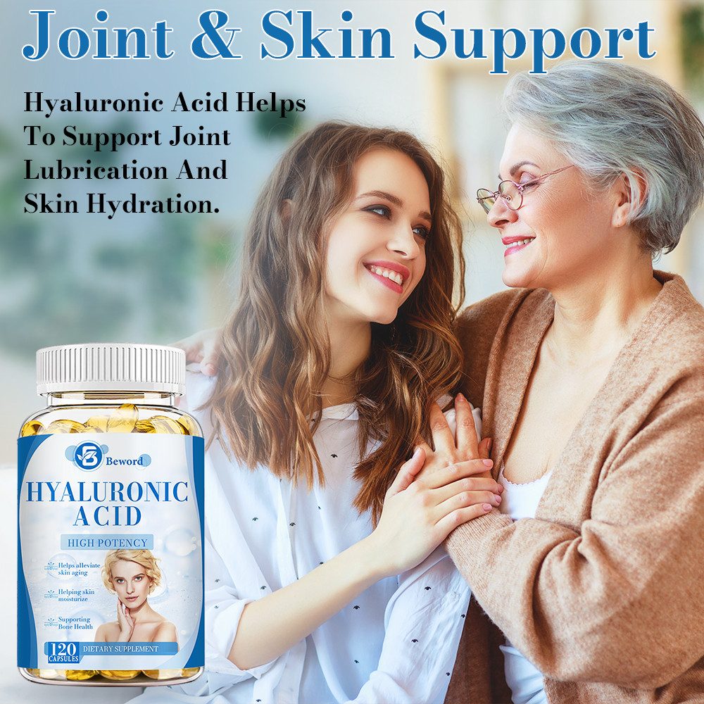 Hyaluronic Acid Capsules With Turmeric | 120 Capsules | Non-GMO & Gluten Free