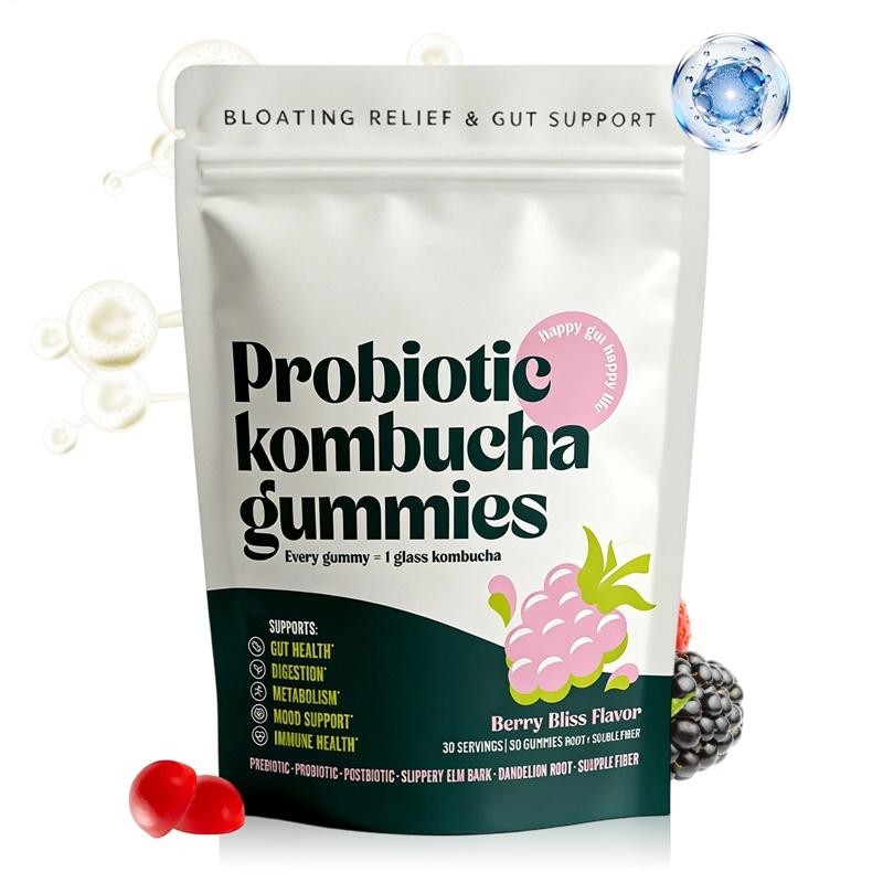 Postbiotics, Probiotics, Probiotic Kombucha Gummy – Prebiotics, Fiber Supplement