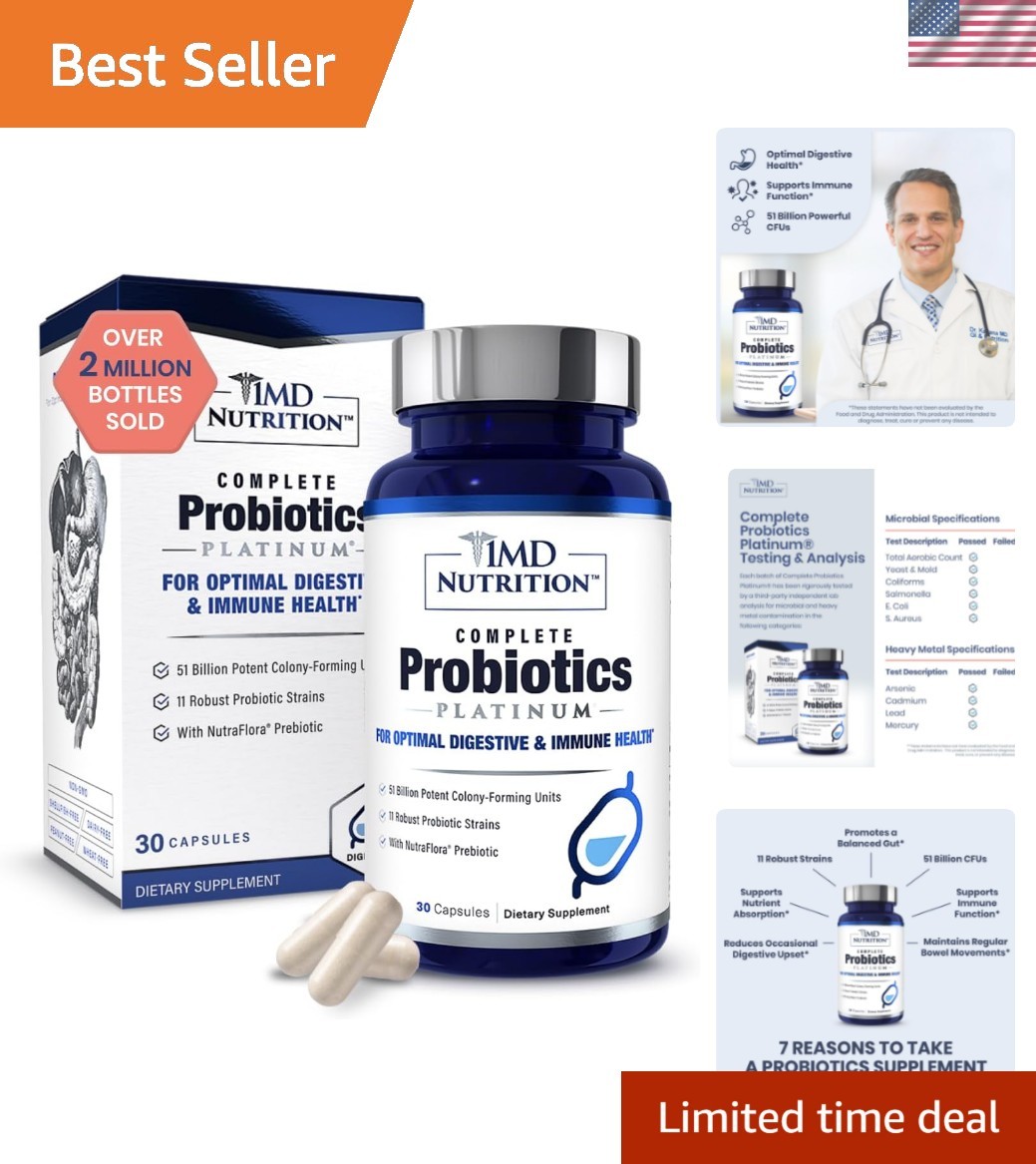 Complete Probiotics Platinum – w/Prebiotics and Probiotics for Digestive Heal…