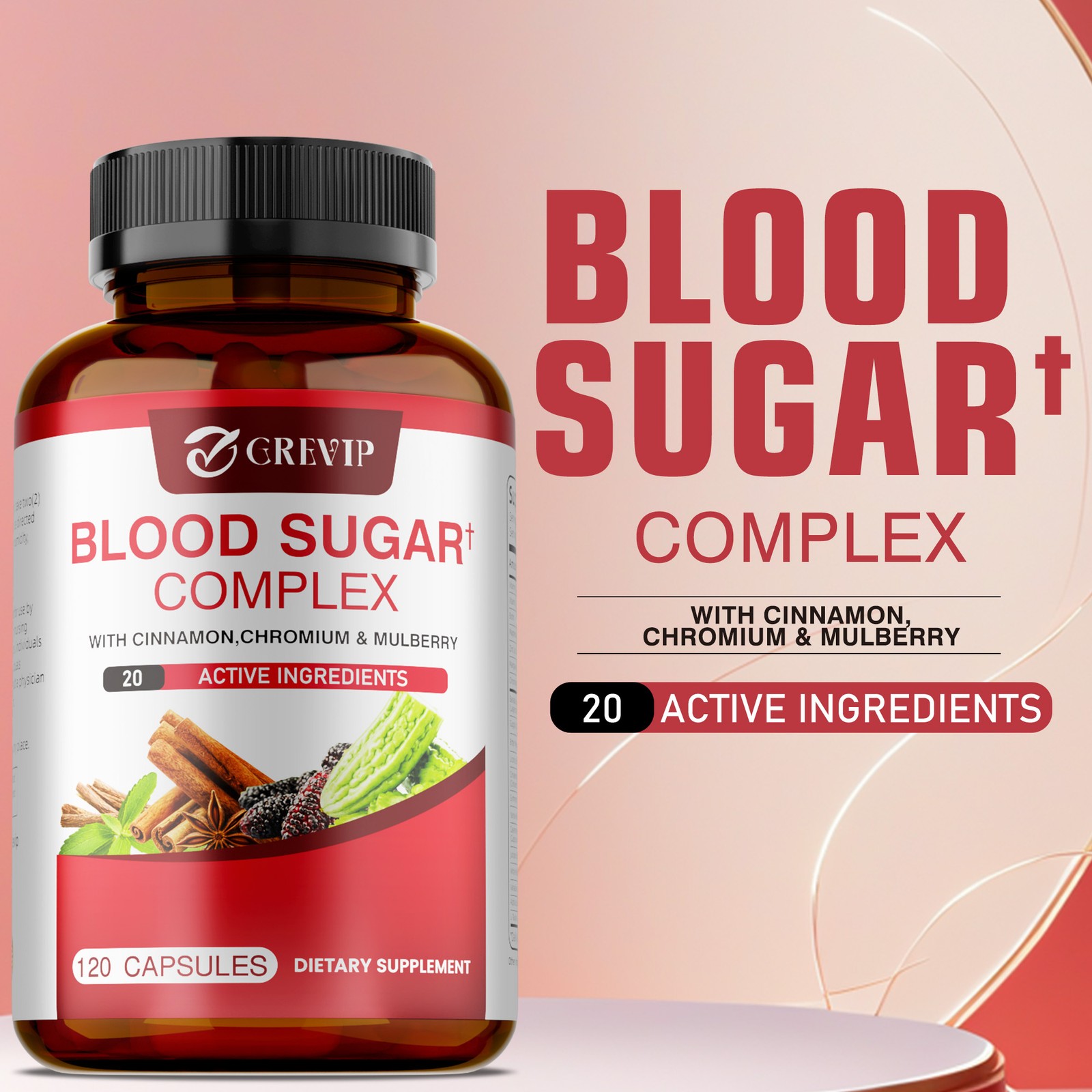 Blood Sugar Complex 240pcs – Promotes Heart and Cardiovascular Health,Metabolism