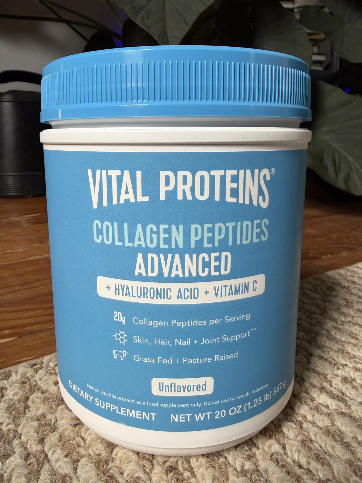 20 oz Collagen Peptides Powder with Hyaluronic Acid and Vit. C – 28 Servings