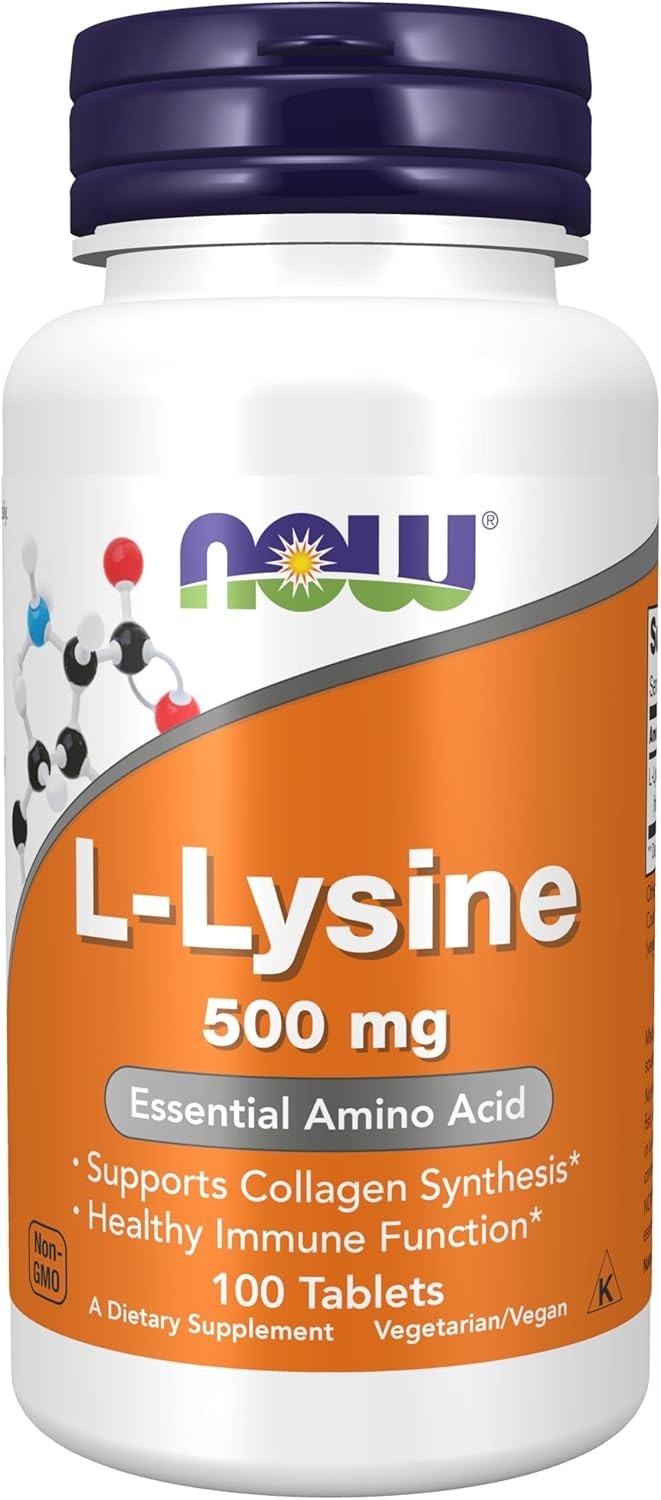 NOW Foods L-Lysine Double Strength 1000mg Tablets – 100 Count