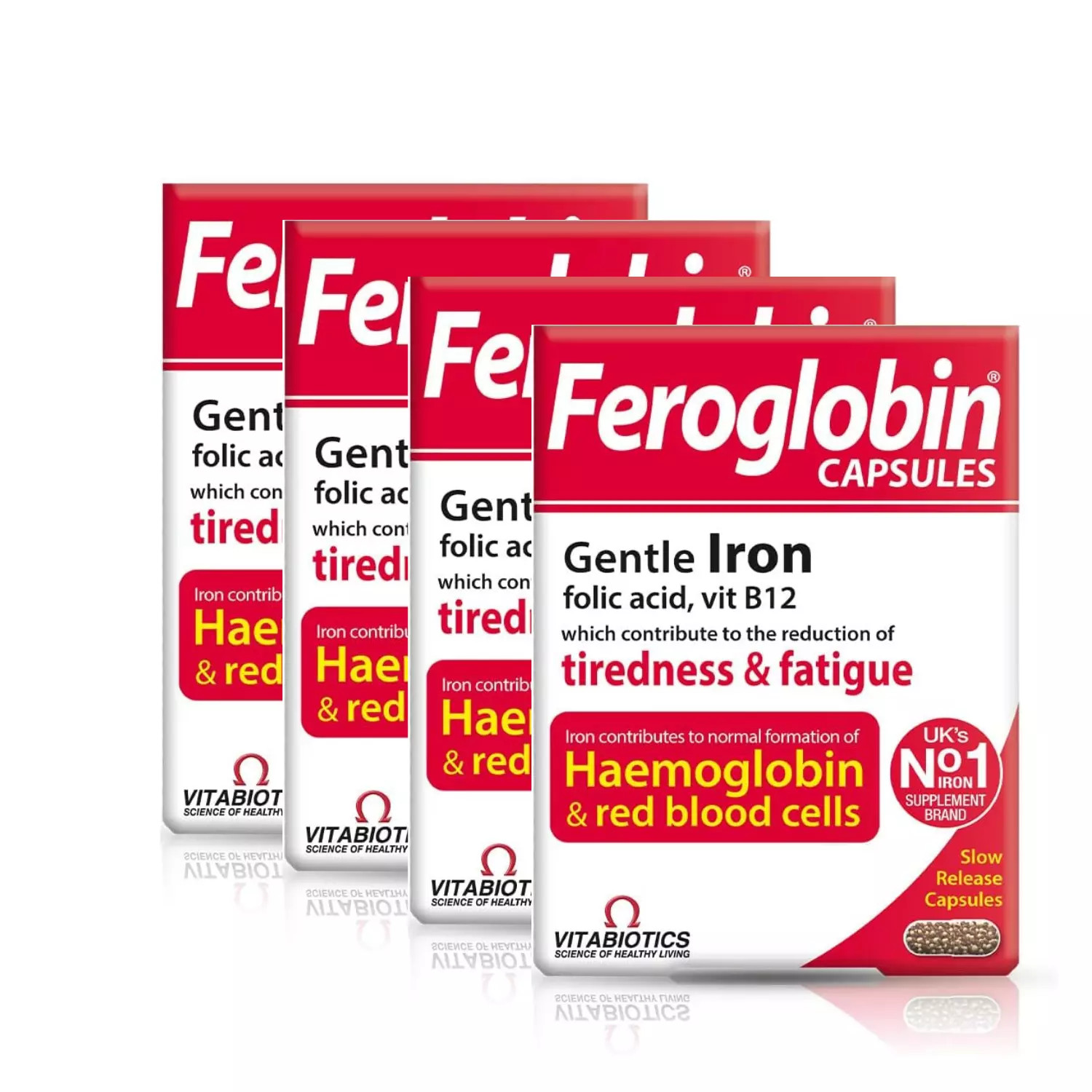 Vitabiotics Feroglobin B12 Slow Release 30 Capsules – 4 PACK