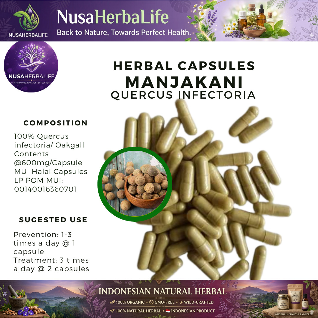 Pure 100 Capsules Manjakani Quercus Infectoria Organic Natural Wildcrafted