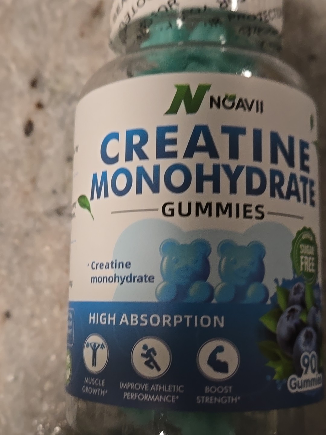 Lot of 2 Novaii Creatine Monohydrate Gummies 5000Mg Unisex, 90ct Blueberry