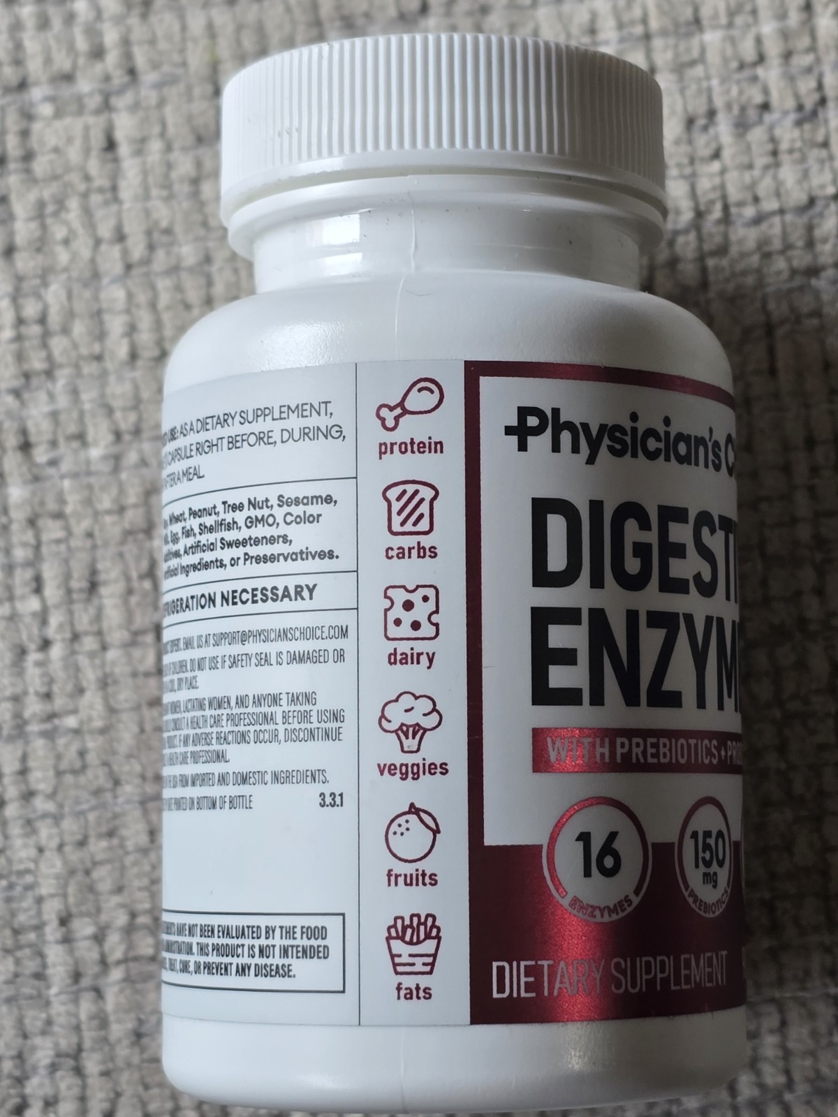 Physician’s Choice DIGESTIVE ENZYMES – 90 Capsules Physicians Probiotics 4/2026