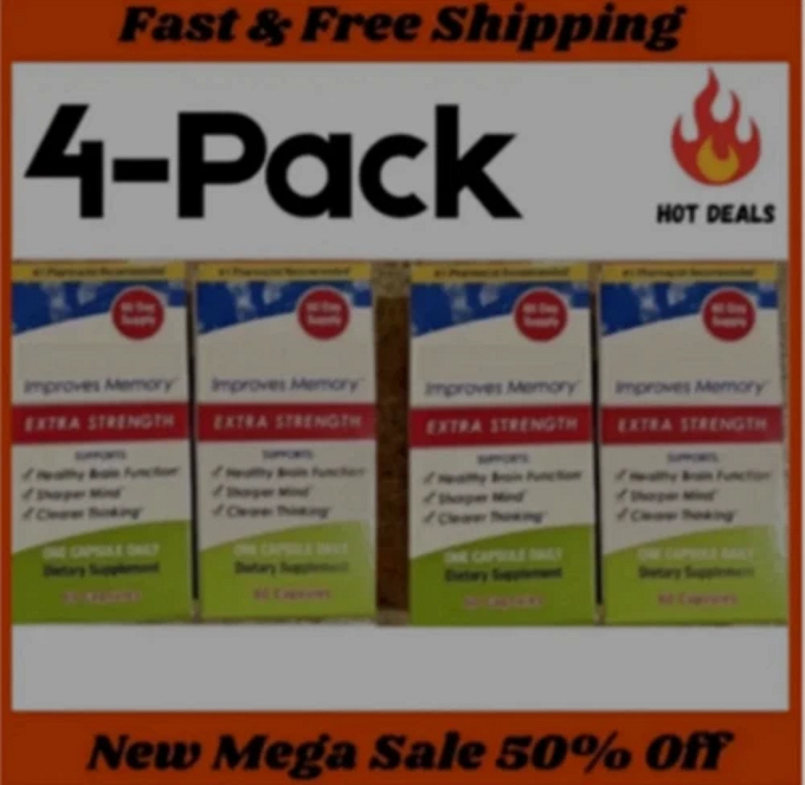 4 Pack Capsules – 240 Count – 20mg – New – Free Shipping – Ships From USA