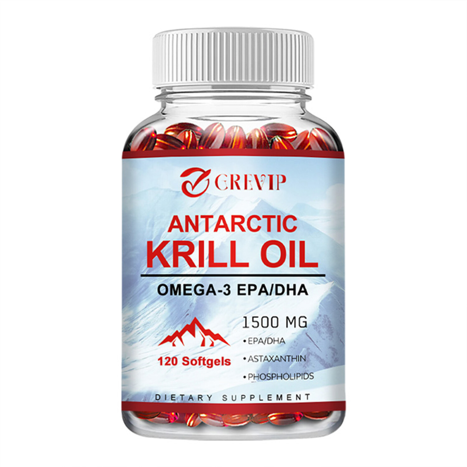 120pcs Antarctic Krill Oil – Support Joint, Brain, Heart, Blood Pressure Health