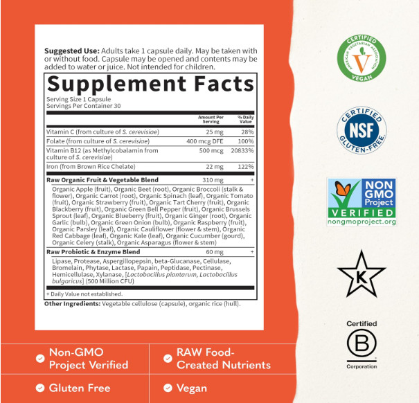 Iron Supplement for Energy Support Blood Health Immune Support Vegan Formula,B12