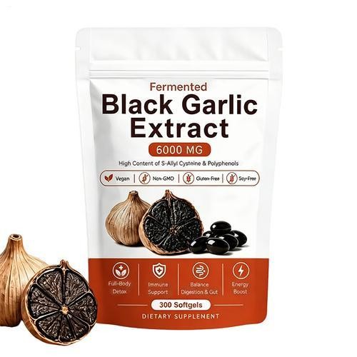 Garlic Black Extract Softgels 300ct, Odorless Vegan Non-GMO Supplement