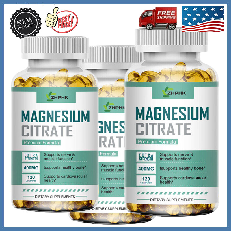 3×120pcs Magnesium Citrate High Absorption – Constipation Relief & Nerve Health