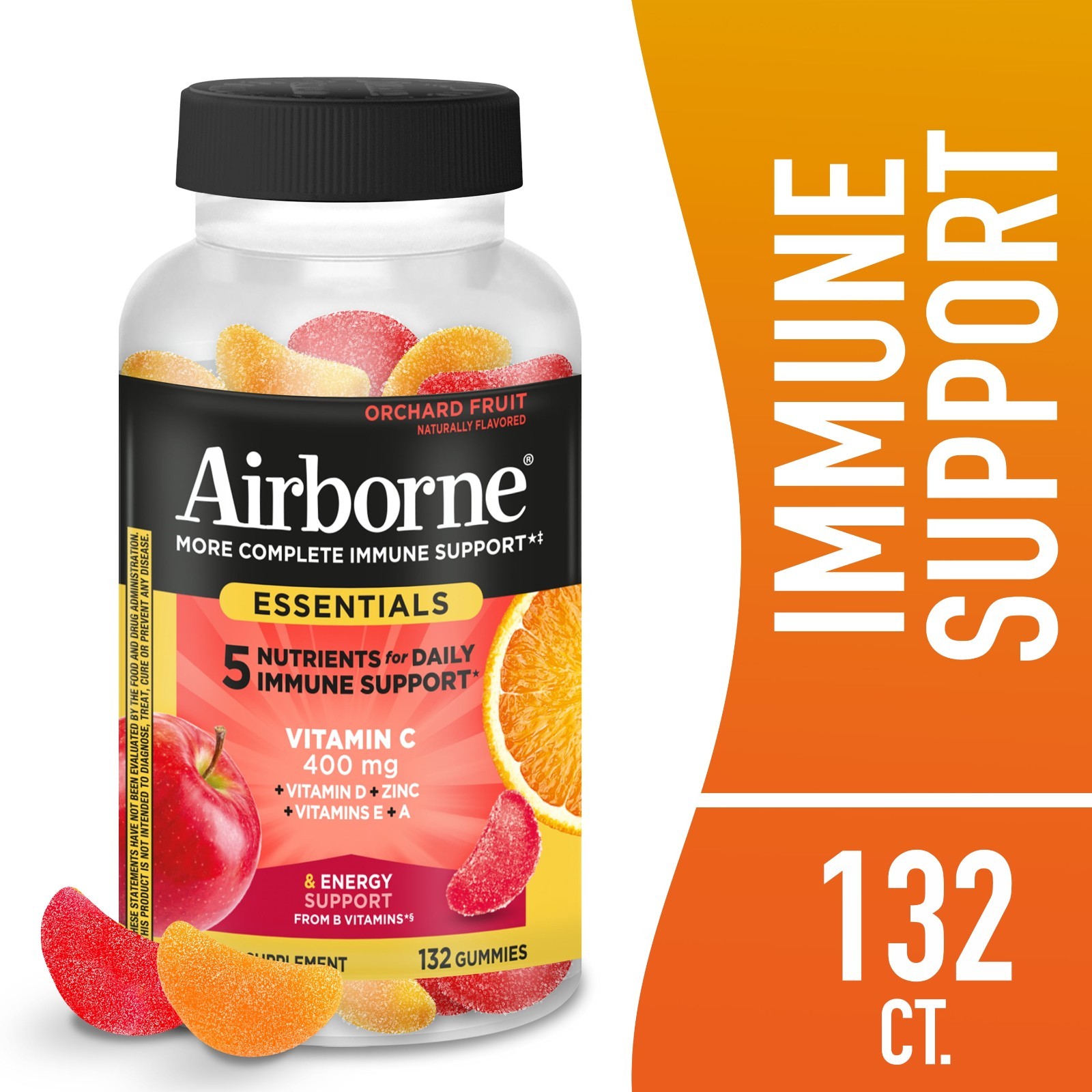 Airborne Immune Essentials Vitamin C Gummies Immunity Support Supplement 132ct