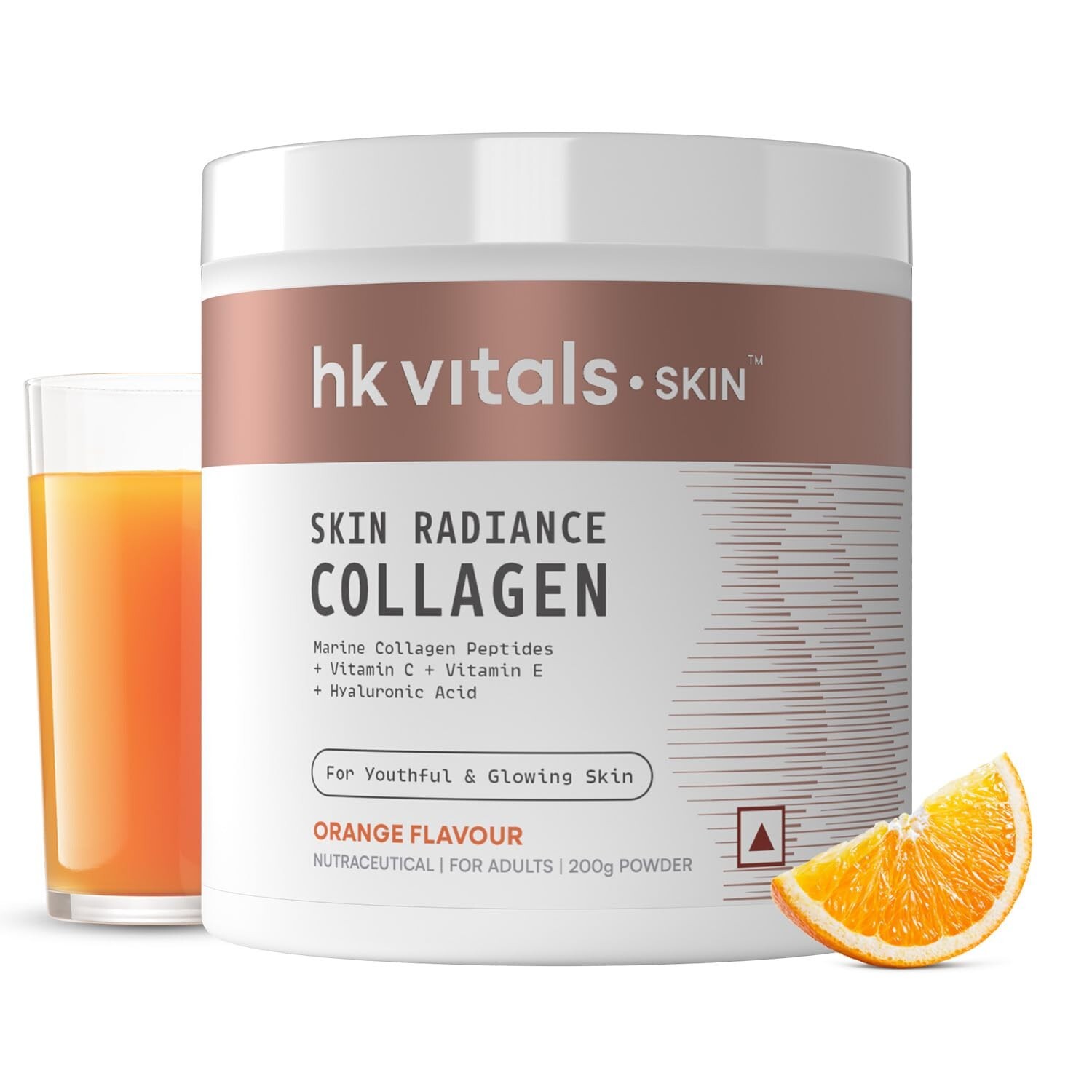 HealthKart hk vitals Skin Radiance Marine Collagen Supplement (Orange,200gm)