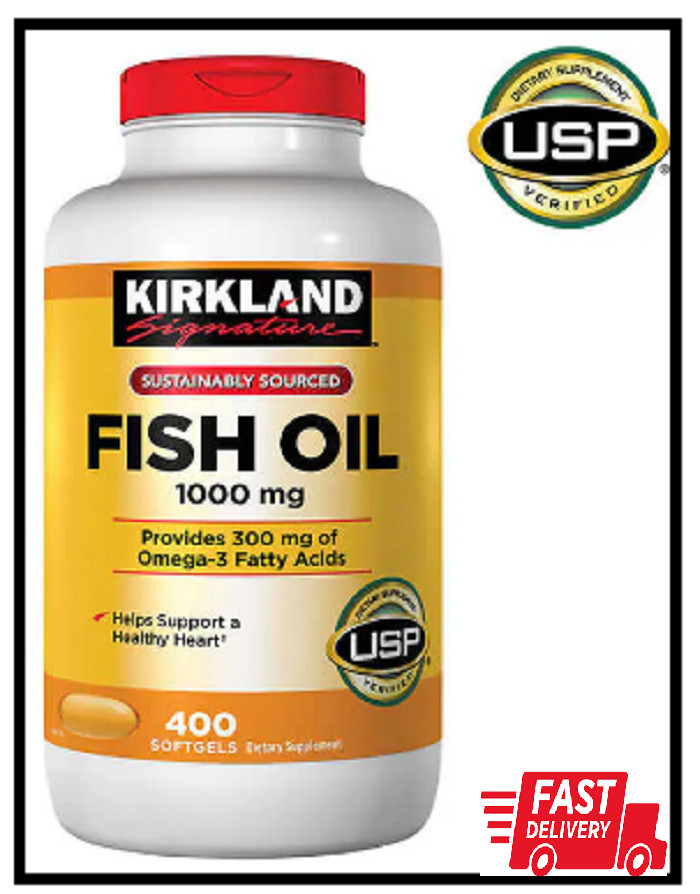 Kirkland Signature Omega-3 Fish Oil 1000 mg 400 ct softgels (EXP 01/2025)