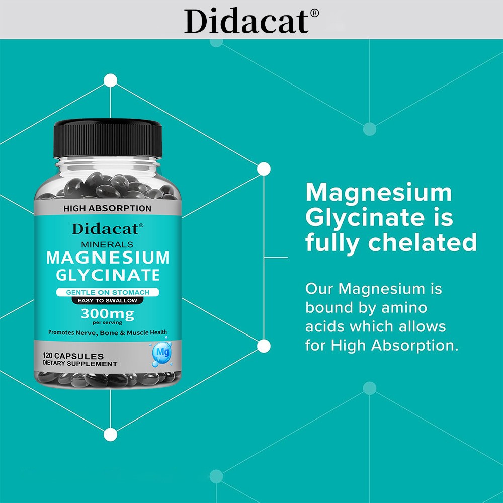 Magnesium 30/60/120 Capsules – glycinate 300mg – Metabolism, Fatigue