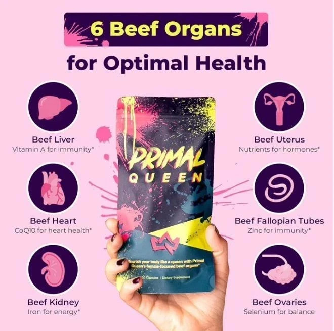 Primal Queen Beef Organ Supplement for Women 60ct – 1 MONTH SUPPLY!