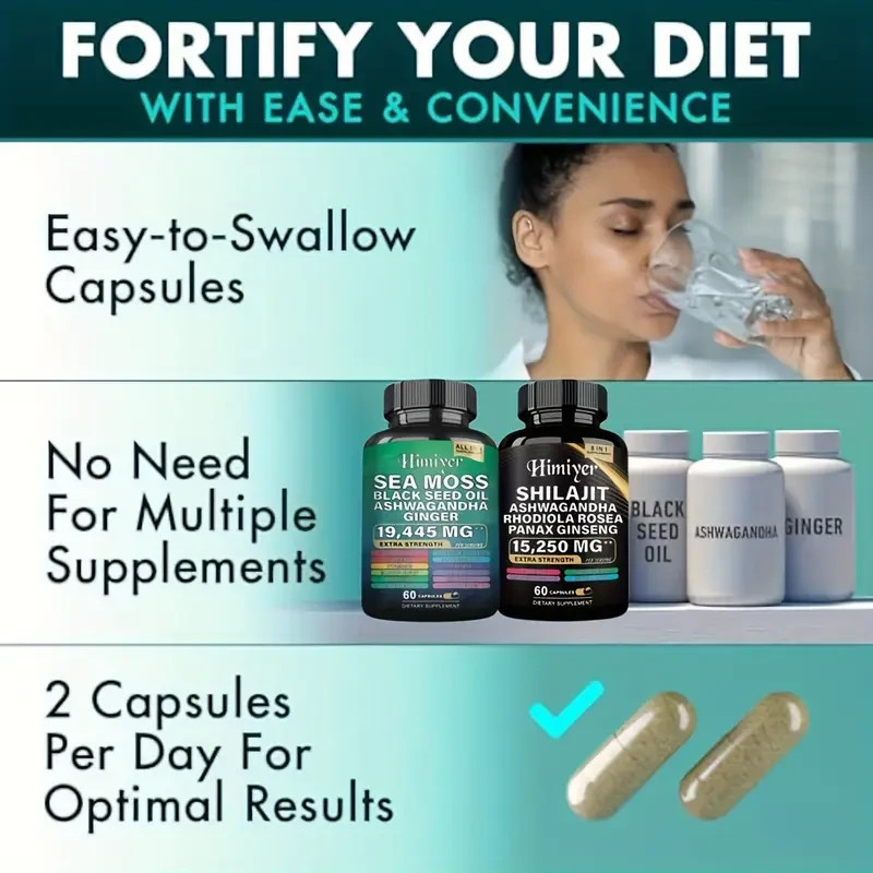 Dynamic Vitality Bundle – Sea Moss Multivitamin & Shilajit Power Combo 120 Ct