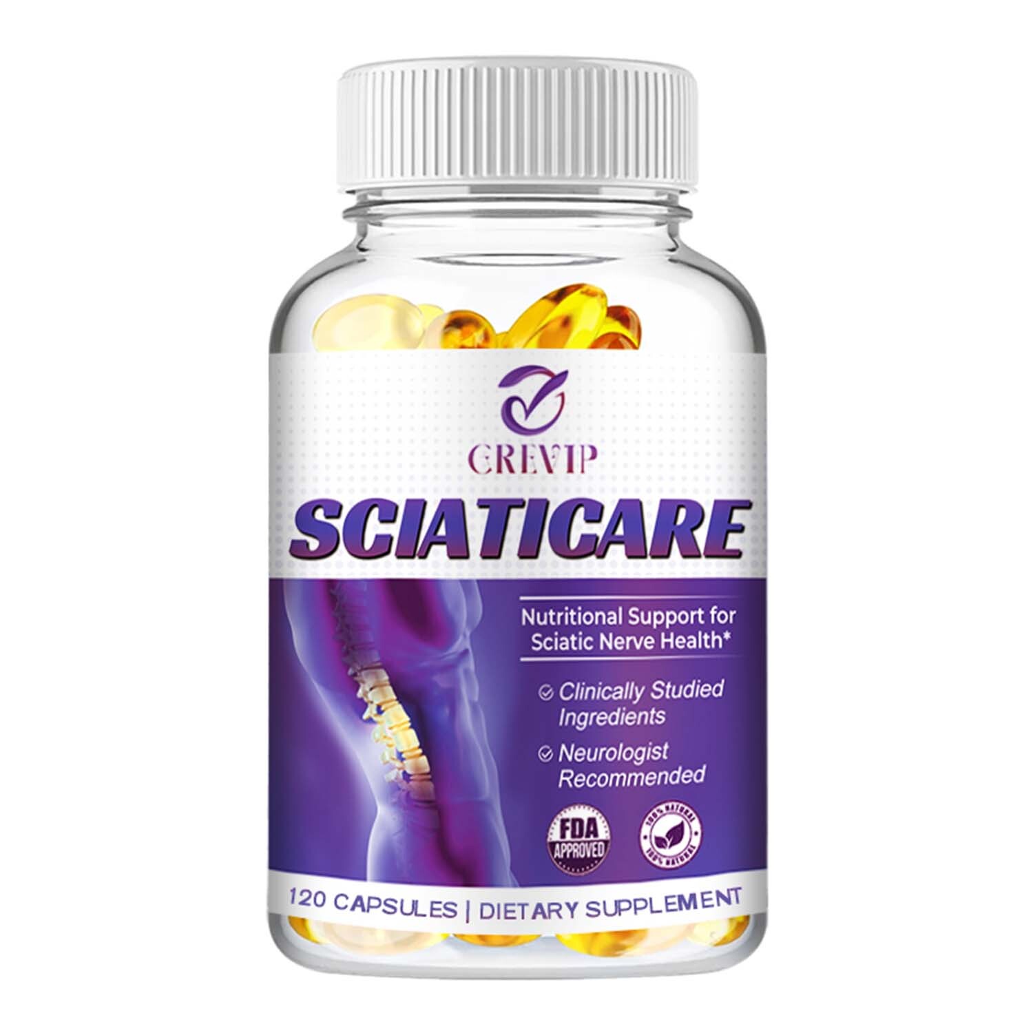 Sciaticare Capsules 792.1mg – Nerve Support Formulas, Relieve Sciatic Nerve Pain