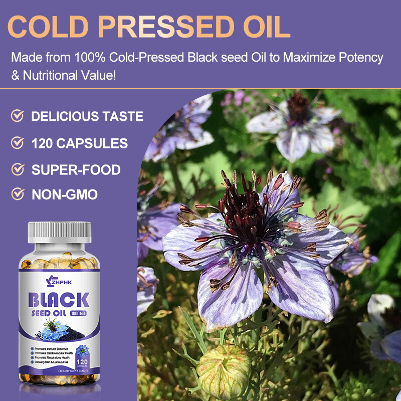 1000mg Black Seed Oil,Premium Cold Pressed,Non-GMO,Vegan,Premium Black Seed 240p