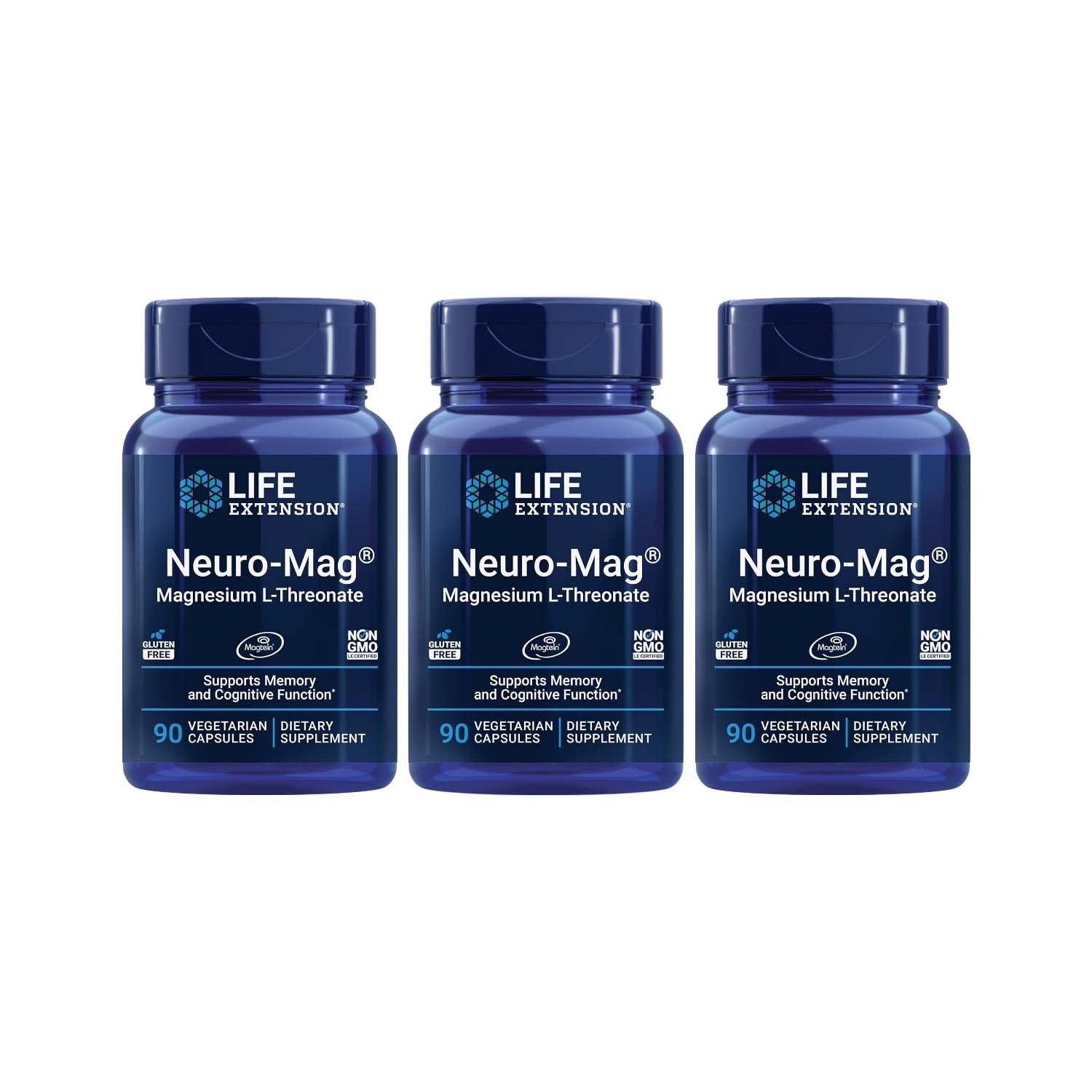 3PCS Life Extension Neuro Mag Plant Based Formula Mental for Performance Support