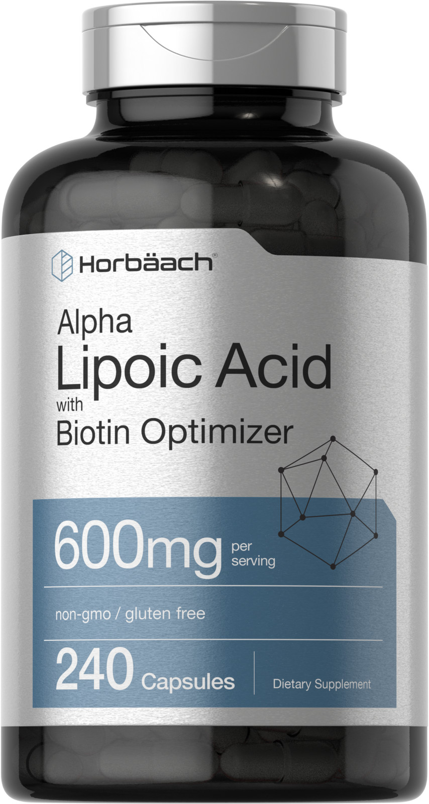 Alpha Lipoic Acid 600mg | 240 Capsules | with Biotin Optimizer | by Horbaach