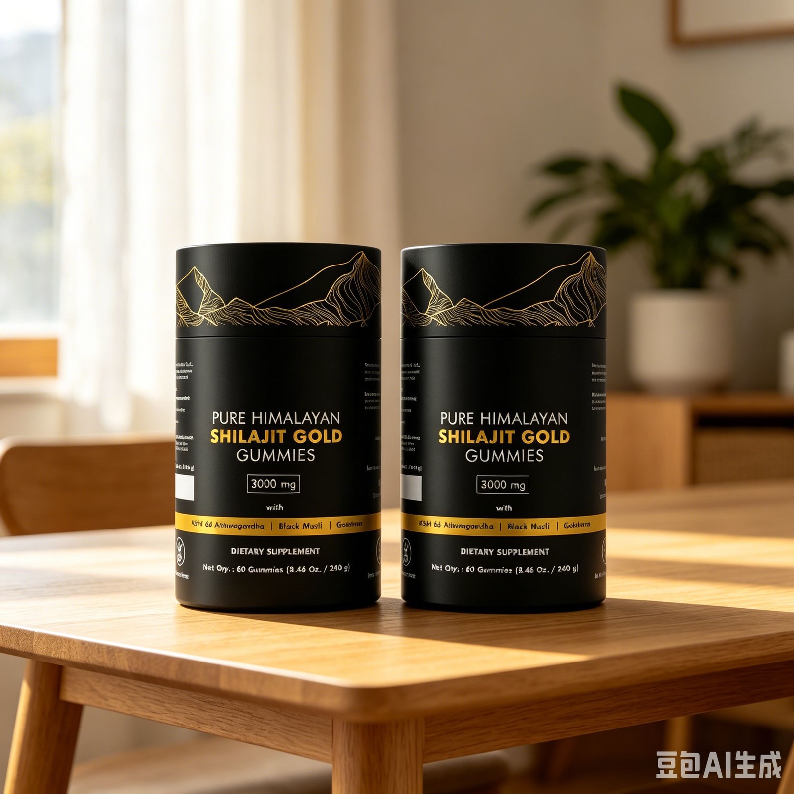 2X Natural 60 Shilajit Gold Gummies Ashwagandha and Gokshura Himalayan Gummies