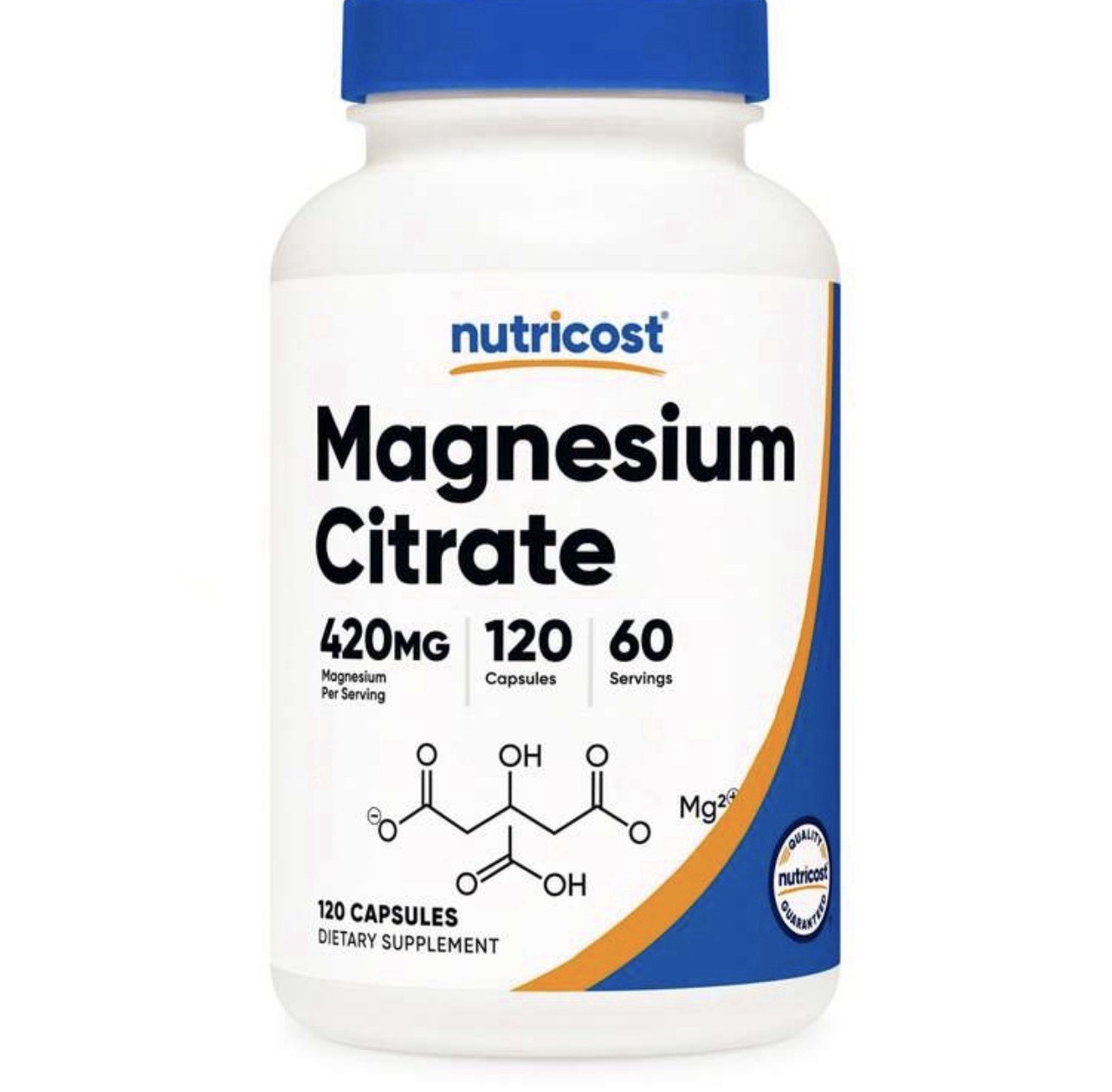 Nutricost Magnesium Citrate 420mg 120 Veggie Capsules Gluten Free Non-GMO