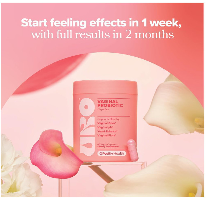 O Positiv URO Vaginal Probiotics 60 Capsules pH Balance Prebiotics Women