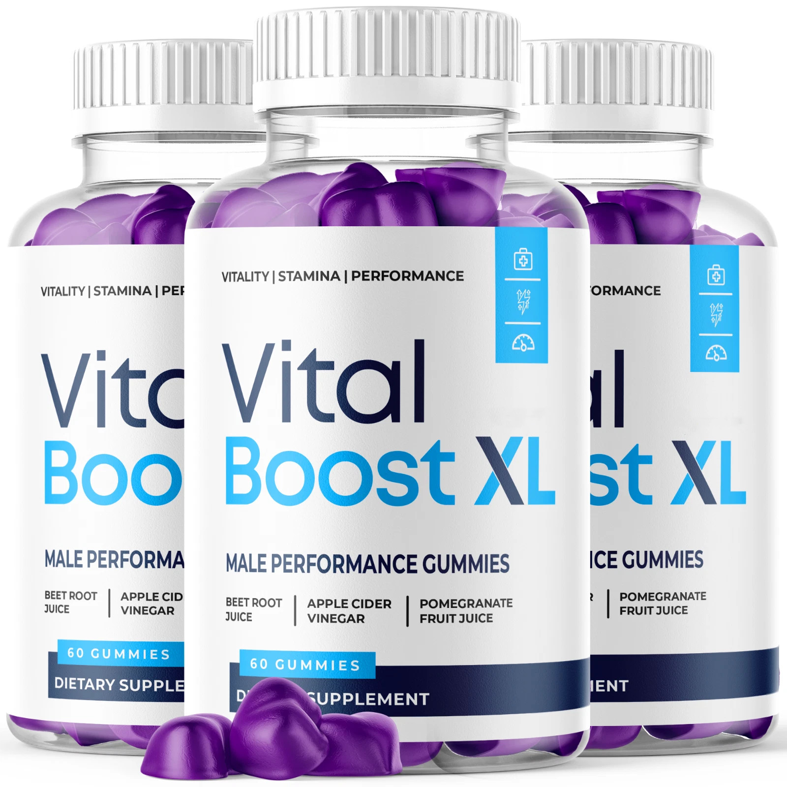 (3 Pack) Vital Boost XL Male Gummys Advanced Formula VitalBoost XL 180 Gummies