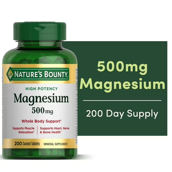 Nature’s Bounty Magnesium Supplements 500 Mg 200 Count (Pack of 1)