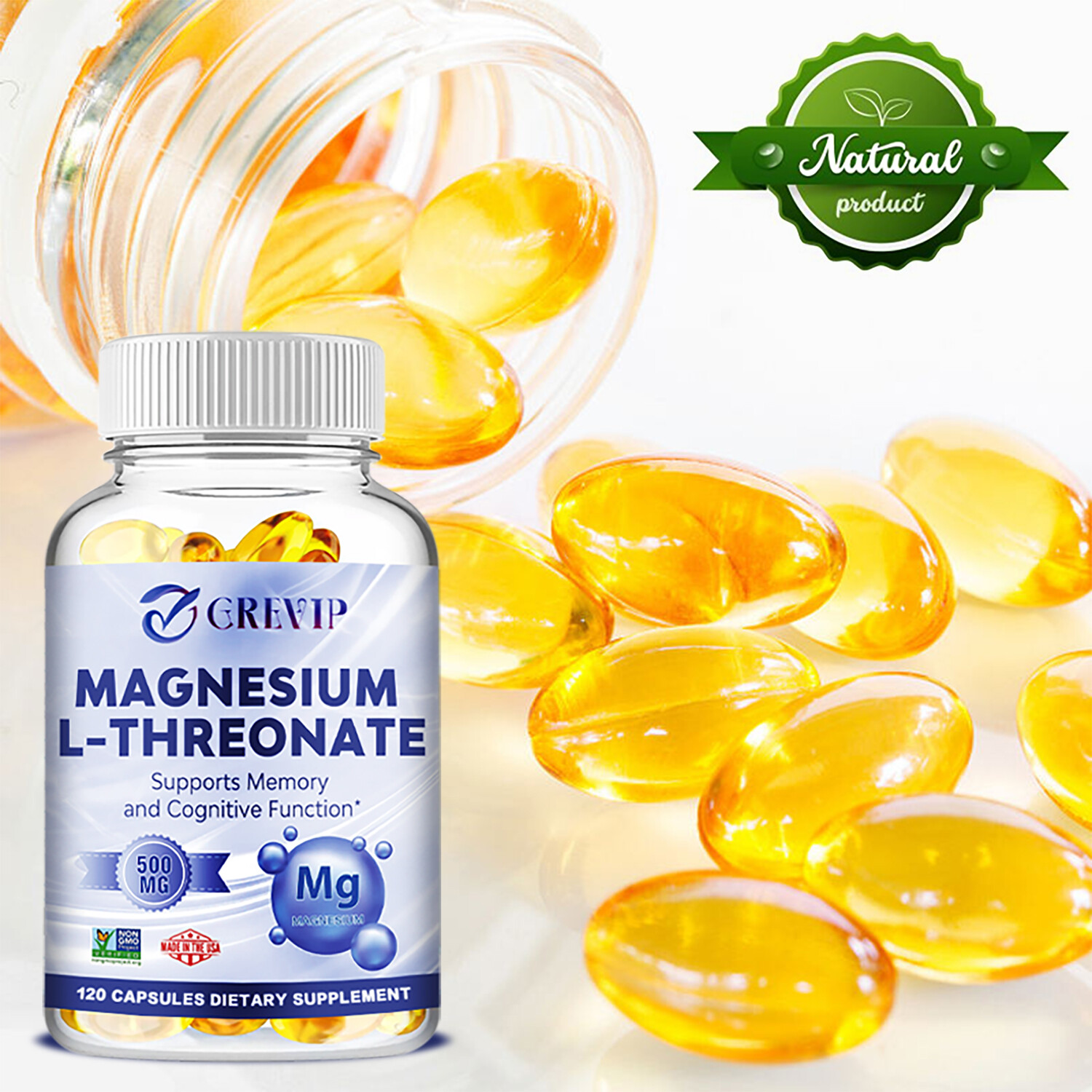 Magnesium L-threonate- Support Focus, Improved Sleep, Mood & Cognitive Abilities