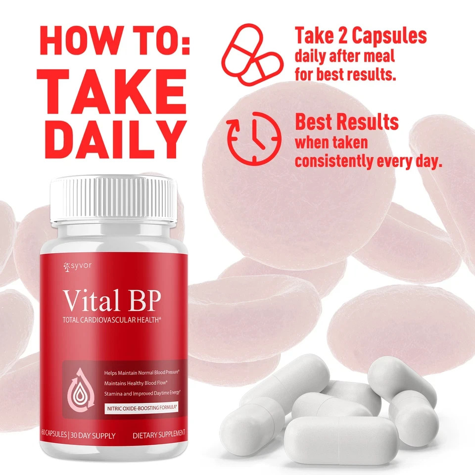 (5 Pack) Vital BP Advanced Blood Supports Vitamin Formula VitalBP 300 Capsule