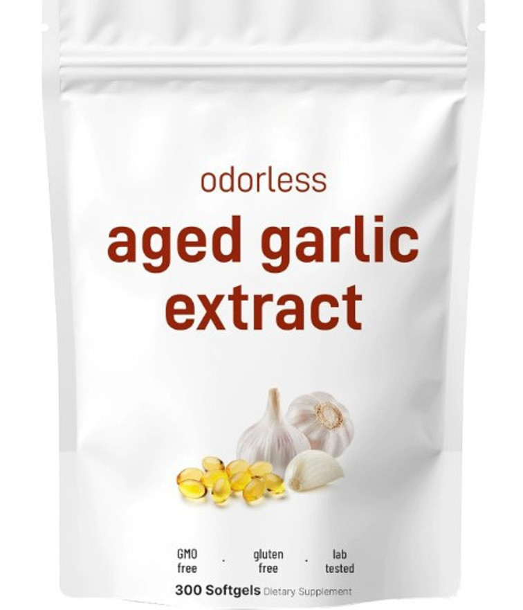 Odorless Garlic 7500Mg per Servings, 300 Softgels ，- 2 Years Aged Garlic Extra..