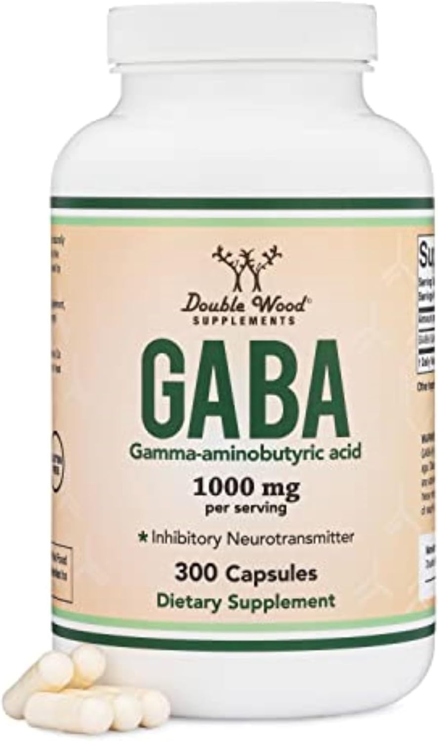 GABA Supplement (300 Capsules, 1,000mg per 300 Count (Pack of 1), Red