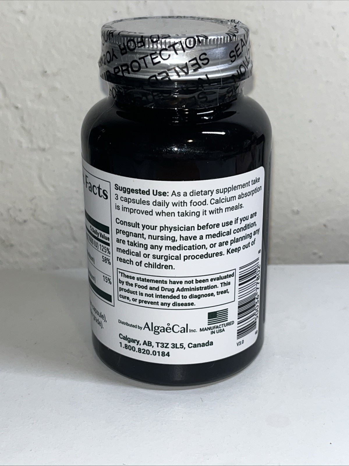 AlgaeCal Stronger Bones For Life Plant Based Calcium 90 Capsules EXP 04/2028