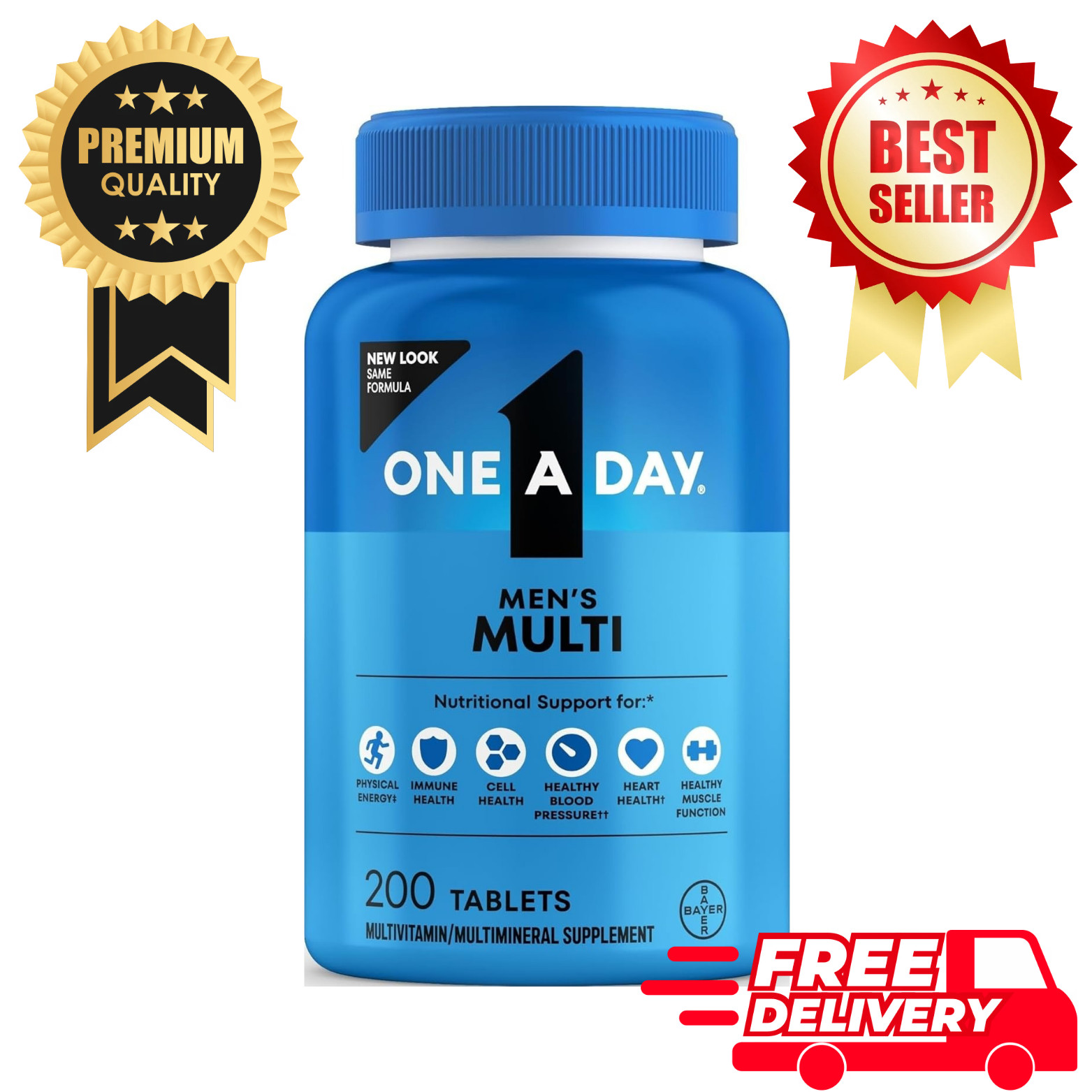 One A Day Mens Multivitamin 200 Tablets Vitamin D Zinc B Vitamins Energy Support