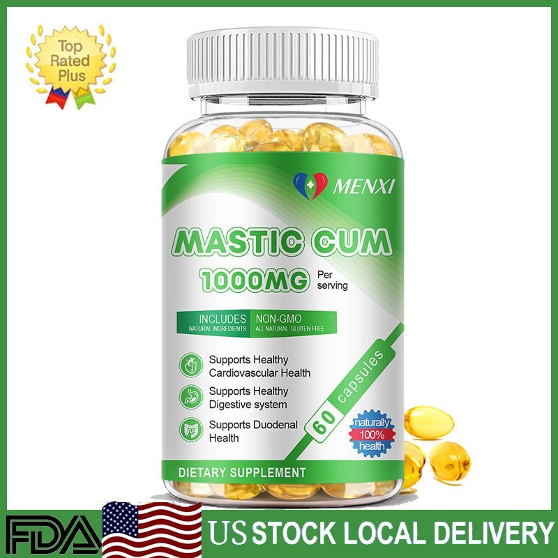 1-4 Packs Mastic Gum Capsules 1000mg per Serving Support Digestive, Gut Health