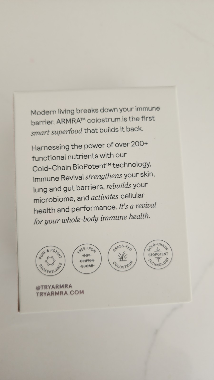 ARMRA Bovine Colostrum Superfood Grass-Fed Immune Fitness Brain Blood Orange 30