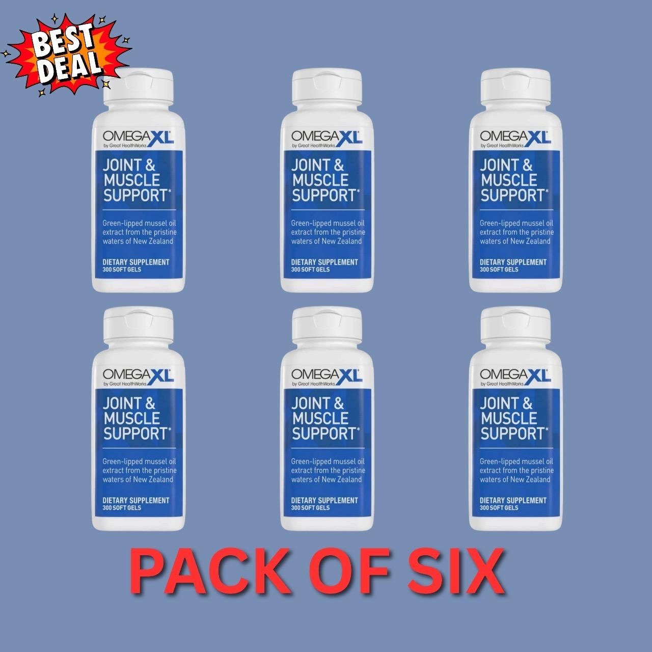 Omega XL300 Capsules Green Lipped Mussel Joint Relief Formula (Pack of 6)